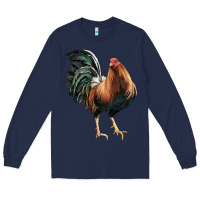 Navy American Game Rooster Long Sleeve Tee - LillyAllenDesigns