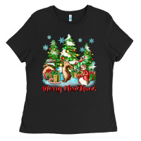 Black merry christmas rabbits Ladies Tee - Zillion Design Studio