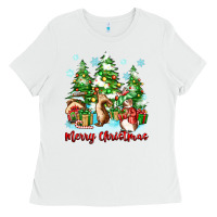 White merry christmas rabbits Ladies Tee - Zillion Design Studio
