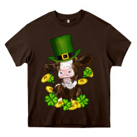 Chocolate Brown st patricks day cow Heavy Core Tee - RanaPortraitStore
