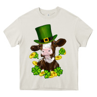Cream st patricks day cow Heavy Core Tee - RanaPortraitStore