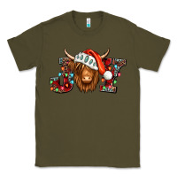 Army Green joy christmas shaggy cow Classic Tee - Jasminsmagicworld