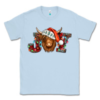 Dusty Blue joy christmas shaggy cow Classic Tee - Jasminsmagicworld