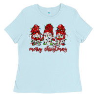 Baby Blue merry christmas gnome with christmas lights Ladies Tee - JahusDesignShop