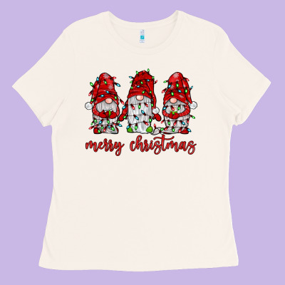 Merry Christmas Gnome With Christmas Lights Ladies Tee Designed By Jahusdesignshop