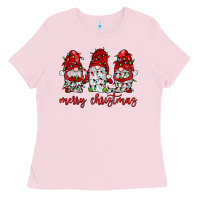 Bubblegum Pink merry christmas gnome with christmas lights Ladies Tee - JahusDesignShop