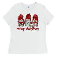 White merry christmas gnome with christmas lights Ladies Tee - JahusDesignShop