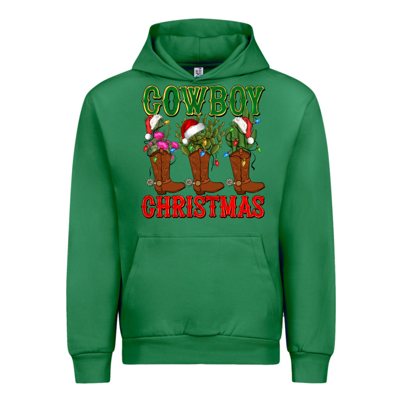 Cowboy Christmas Boots Cactus Urban Hoodie by CowGirlArtShop | Teevron
