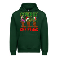 Forest Green cowboy christmas boots cactus Urban Hoodie - CowGirlArtShop