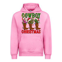 Fuchsia Pink cowboy christmas boots cactus Urban Hoodie - CowGirlArtShop