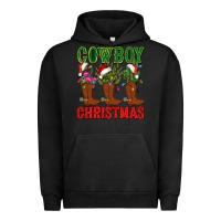 Pigment Black cowboy christmas boots cactus Urban Hoodie - CowGirlArtShop
