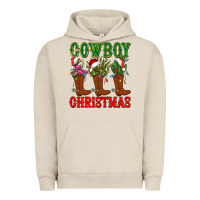 Pigment French Oak cowboy christmas boots cactus Urban Hoodie - CowGirlArtShop