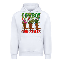White cowboy christmas boots cactus Urban Hoodie - CowGirlArtShop