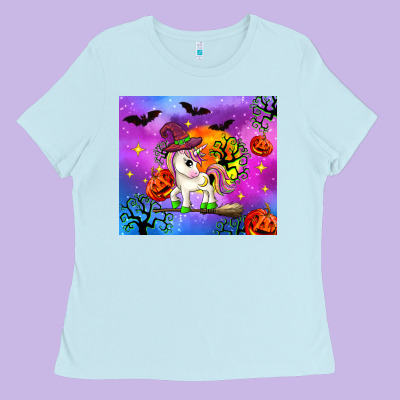 Halloween Unicorn Ladies Tee Designed By Zillion Design Studio