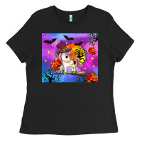 Black halloween unicorn Ladies Tee - Zillion Design Studio