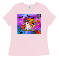Bubblegum Pink halloween unicorn Ladies Tee - Zillion Design Studio