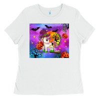 White halloween unicorn Ladies Tee - Zillion Design Studio