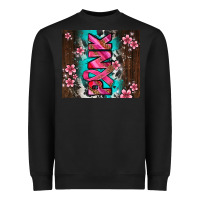 Black western pattern pink with floral cancer ribbon Heavyweight Sweatshirt - AdoDesignShop