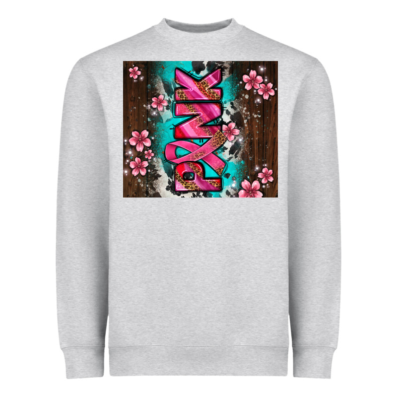 Western Pattern Pink With Floral Cancer Ribbon Heavyweight Sweatshirt by AdoDesignShop | Teevron