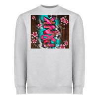 Heather Grey western pattern pink with floral cancer ribbon Heavyweight Sweatshirt - AdoDesignShop