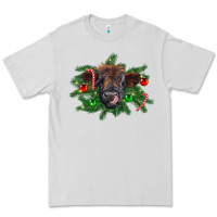 Dove Grey Christmas highland calf Premium Tee - RanaPortraitStore