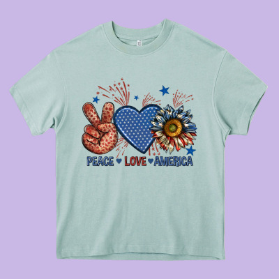 Peace Love America Billie Wilder Heavy Core Tee Designed By Texasbilliewilder