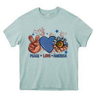 Arona peace love america billie wilder Heavy Core Tee - texasbilliewilder