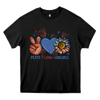 Black peace love america billie wilder Heavy Core Tee - texasbilliewilder