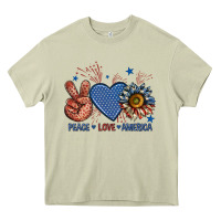 Mossy peace love america billie wilder Heavy Core Tee - texasbilliewilder