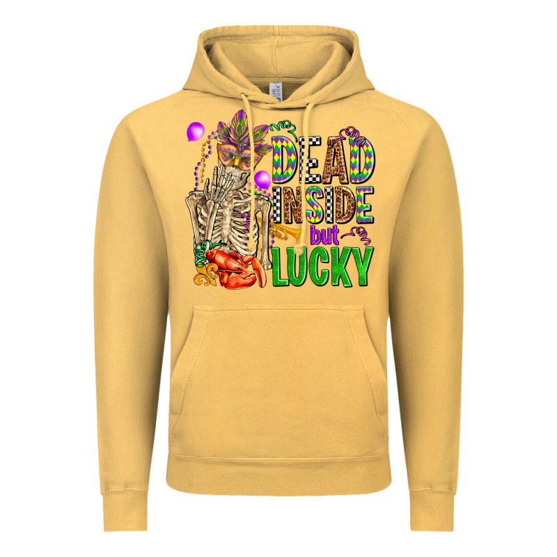 Mardi Gras Dead Inside But Lucky  With Skeleton Vintage Hoodie by AdoDesignShop | Teevron