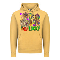 Vintage Mustard mardi gras dead inside but lucky  with skeleton Vintage Hoodie - AdoDesignShop