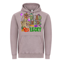 Vintage Zinc mardi gras dead inside but lucky  with skeleton Vintage Hoodie - AdoDesignShop
