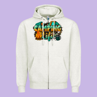 Camping Life Zipper Hoodie Designed By Nancycooperartshop
