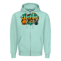 Seafoam camping life Zipper Hoodie - NancyCooperArtShop