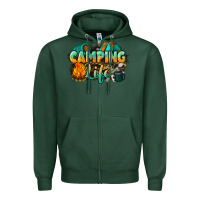 Sports Green camping life Zipper Hoodie - NancyCooperArtShop