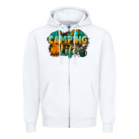 White camping life Zipper Hoodie - NancyCooperArtShop