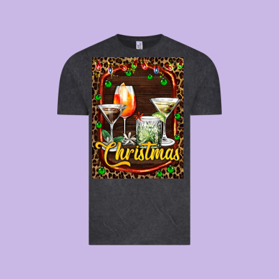Cocktail Set For Christmas Vintage Tee Designed By Adodesignshop