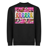 Black western colorfull cancer ribbon Heavyweight Sweatshirt - AdoDesignShop