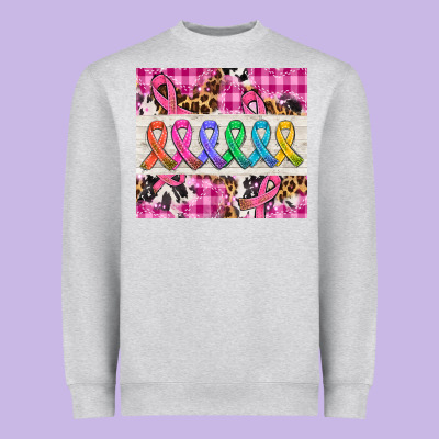 Western Colorfull Cancer Ribbon Heavyweight Sweatshirt Designed By Adodesignshop