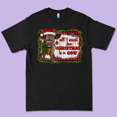 All I Want For Christmas Is A Cow Highland Calf Premium Tee Designed By Ranaportraitstore