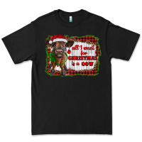 Black all i want for christmas is a cow highland calf Premium Tee - RanaPortraitStore