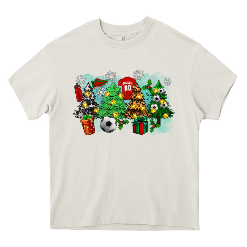 Christmas Trees With Soccer Heavy Core Tee by Zillion Design Studio | Teevron