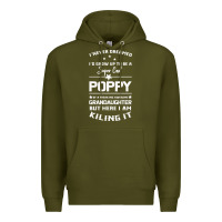 Army Green Super Cool Poppy Of A Freaking Awesome Granddaugh Premium Hoodie - Bettercallsaul