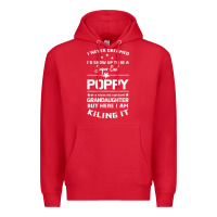 Red Super Cool Poppy Of A Freaking Awesome Granddaugh Premium Hoodie - Bettercallsaul