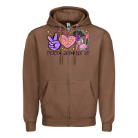 Chestnut peace love make up Zipper Hoodie - MaliasSmallBusiness