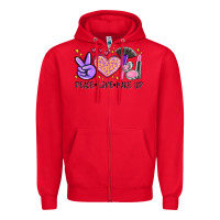 Red peace love make up Zipper Hoodie - MaliasSmallBusiness