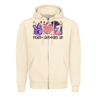 Sandshell peace love make up Zipper Hoodie - MaliasSmallBusiness
