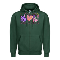 Sports Green peace love make up Zipper Hoodie - MaliasSmallBusiness