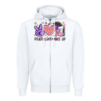 White peace love make up Zipper Hoodie - MaliasSmallBusiness