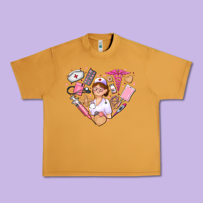 Nurse And Nurse Element Heart Urban Heavy Tee Designed By Adodesignshop